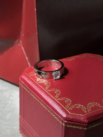 Cartier Love Diamond Ring 18K White Gold Classic