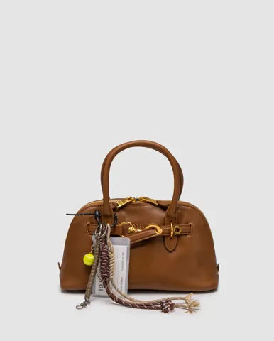 Miu Miu Aventure Nappa Leather Top-Handle Bag Brown