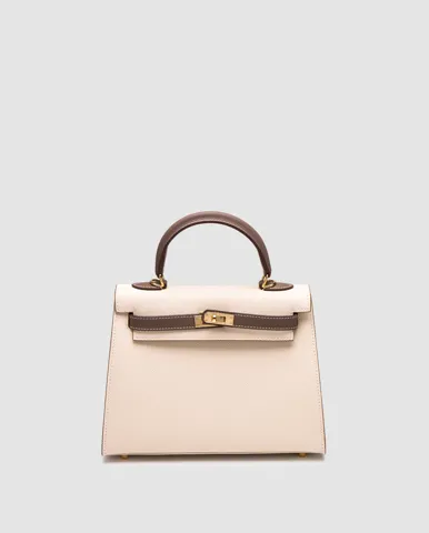 Hermes Epsom Kelly II Sellier 25 Bicolor Beige\Grey