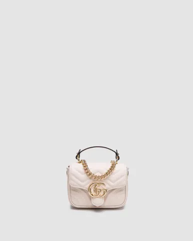 Gucci GG Marmont Mini Top Handle Bag in White