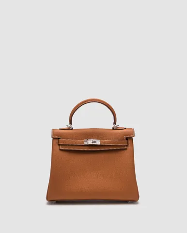 Hermes Kelly 25 Brown/Silver