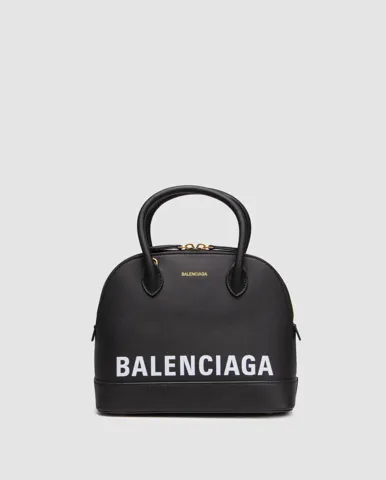 Balenciaga Black Grained Leather Ville Top Handle Bag