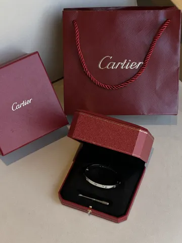 Cartier Love 4 Diamond 18k White Gold Bracelet 16