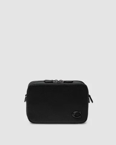 Coach Charter Crossbody Bag 19 in Pebble Leather Total Black