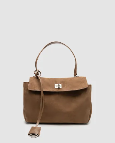 Balenciaga Rodeo Brown Suede/Silver
