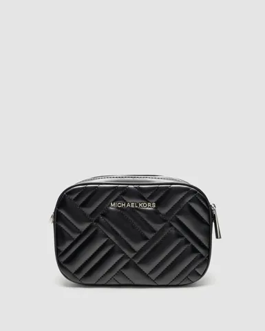 Michael Kors Jet Set Charm Small Quilted Camera Crossbody Bag Black