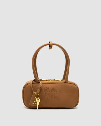 Miu Miu Arcadie Textile Bag Brown