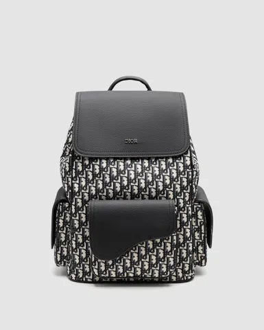Dior Saddle Oblique Jacquard Backpack in Canvas