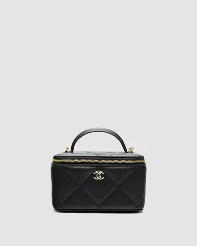 Chanel Long Vanity With Chain Black