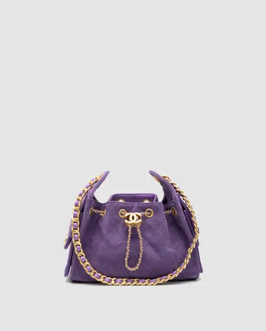 Chanel 25 Micro Handbag Suede Purple