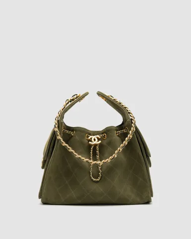 Chanel 25 Handbag Suede Green