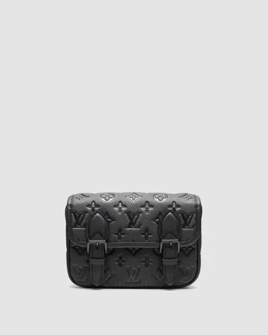 Louis Vuitton Satchel Wearable Wallet Monogram Embossed Leather Black