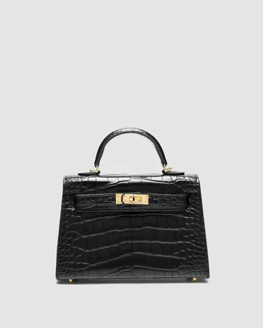 Hermes Kelly 20 Mini II Alligator Black/Gold