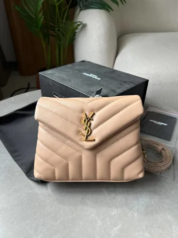Saint Laurent Toy LouLou In Quilted Leather Beige/Gold