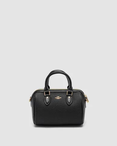 Coach Rowan Satchel In Black/Gold