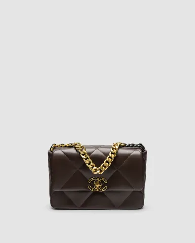 Chanel 19 Large Handbag Brown/Gold