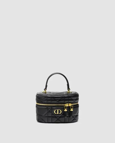 Dior Caro Mini Vanity Case Black/Gold