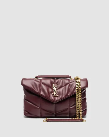 Saint Laurent Puffer Small in Nappa Leather Burgundy