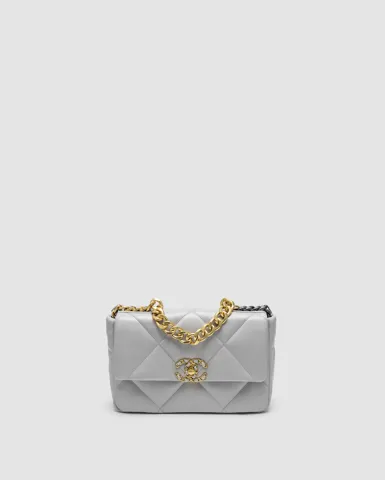 Chanel 19 Large Handbag Grey/Gold