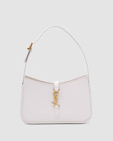 Yves Saint Laurent Hobo Le 5 a 7 Bag in Smooth Leather Cream