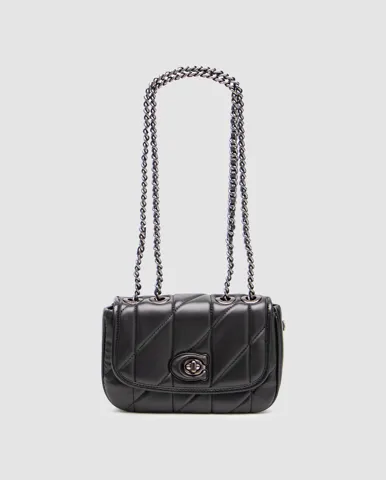 Coach Quilted Pillow Madison Shoulder Bag Black