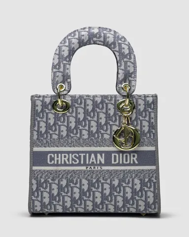 Christian Dior Medium Lady D-Lite Bag Grey