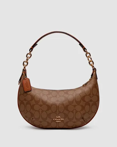 Coach Payton Hobo In Signature Canvas in Beige