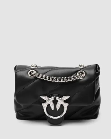 Pinko Baby Love Bag Puff Maxi Quilt Black/Silver