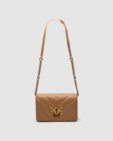 Pinko Large Love Bag Click Big Chevron Beige