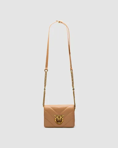 Pinko Mini Love Bag Click Big Chevron Beige