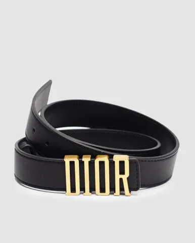 Dior D-Fence Belt Black Smooth Calfskin