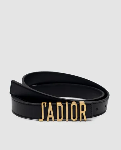Dior JA-D-Fence Belt Black Smooth Calfskin