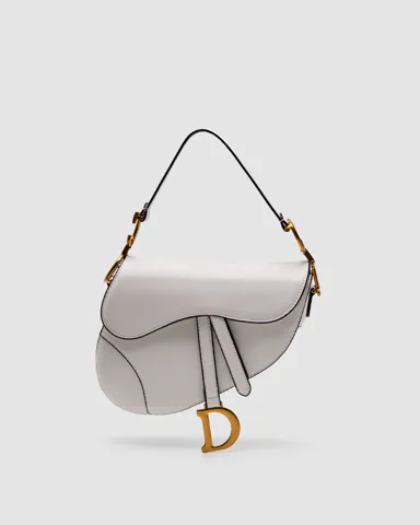 Dior Saddle Bag with Strap Latte Grained Calfskin (Гладка шкіра)