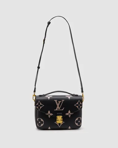 Louis Vuitton Pochette Métis Black & Beige (інша підкладка)