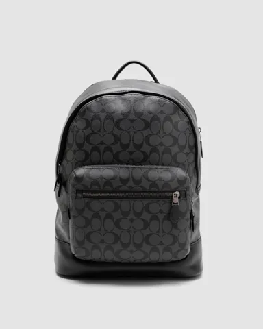 Coach West Backpack In Signature Canvas