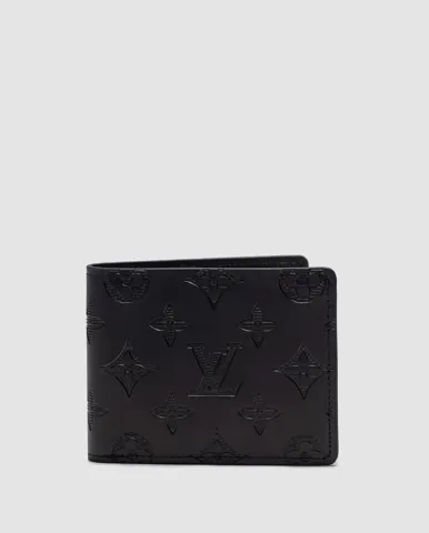 Louis Vuitton Slender Wallet Black Embossed Leather