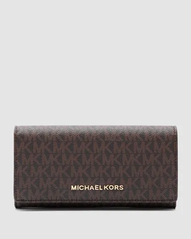 Michael Kors Jet Set travel Wallet Brown Logo