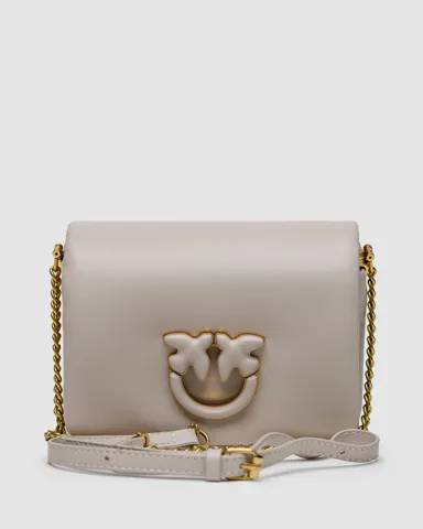 Pinko Baby Love Bag Click Puff in Nappa Cream Leather