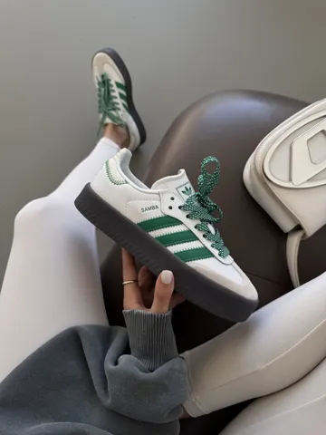 ADIDAS SAMBA | PLATFORM WHITE / GREEN premium (7)