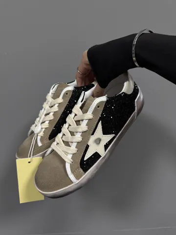 GOLDEN GOOSE SSTAR | BLACK SPARKLES / BROWN premium (4)