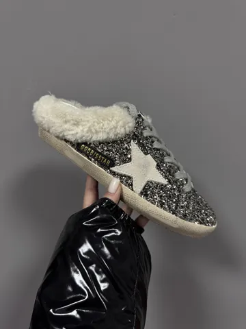 GOLDEN GOOSE | SUPERSTAR METALLIC SILVER FUR premium