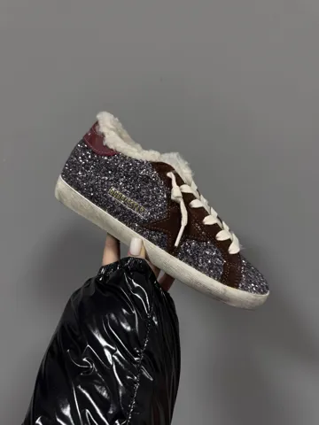 GOLDEN GOOSE | SUPERSTAR METALLIC SPARKLES / BROWN FUR premium