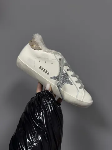 GOLDEN GOOSE | SUPERSTAR WHITE / SILVER / BEIGE FUR premium