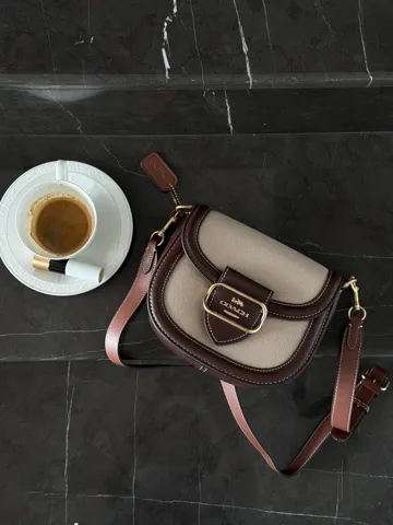 Coach Morgan Saddle Bag In Textile/Leather [крафтова коробка](інший колір ремінця)