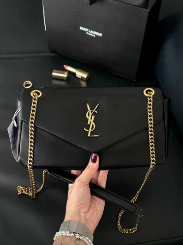 Saint Laurent Calypso In Plunged Lambskin Black