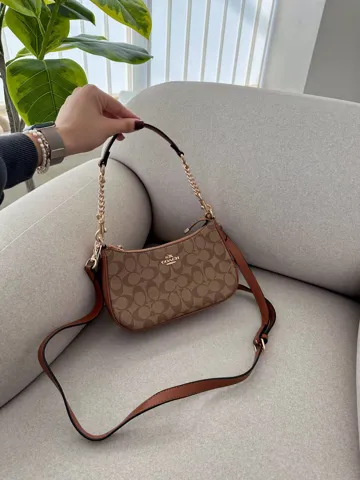 Coach Teri Shoulder Bag In Signature Canvas Brown/Beige [крафтова брендована коробка]