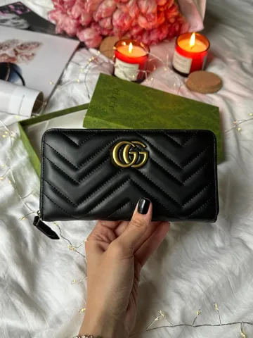 Gucci GG Marmont Zip-Around Wallet Black