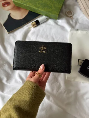 Gucci Animalier Zip Around Wallet Black