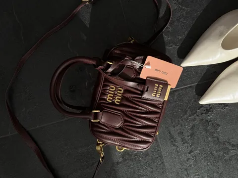 Miu Miu Arcadie Matelassé Nappa Leather Bag Burgundy [оригінальна коробка]
