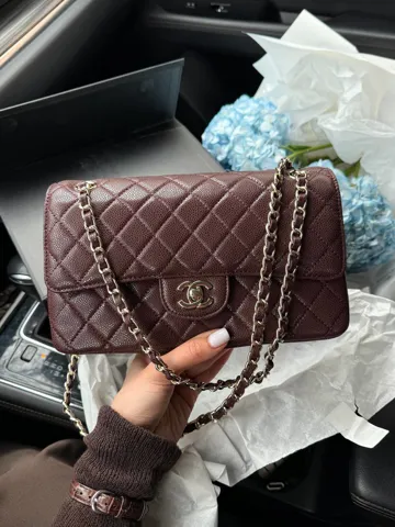 Chanel Classic 2.55 Medium Double Flap in Brown/Gold Магнітна Коробка